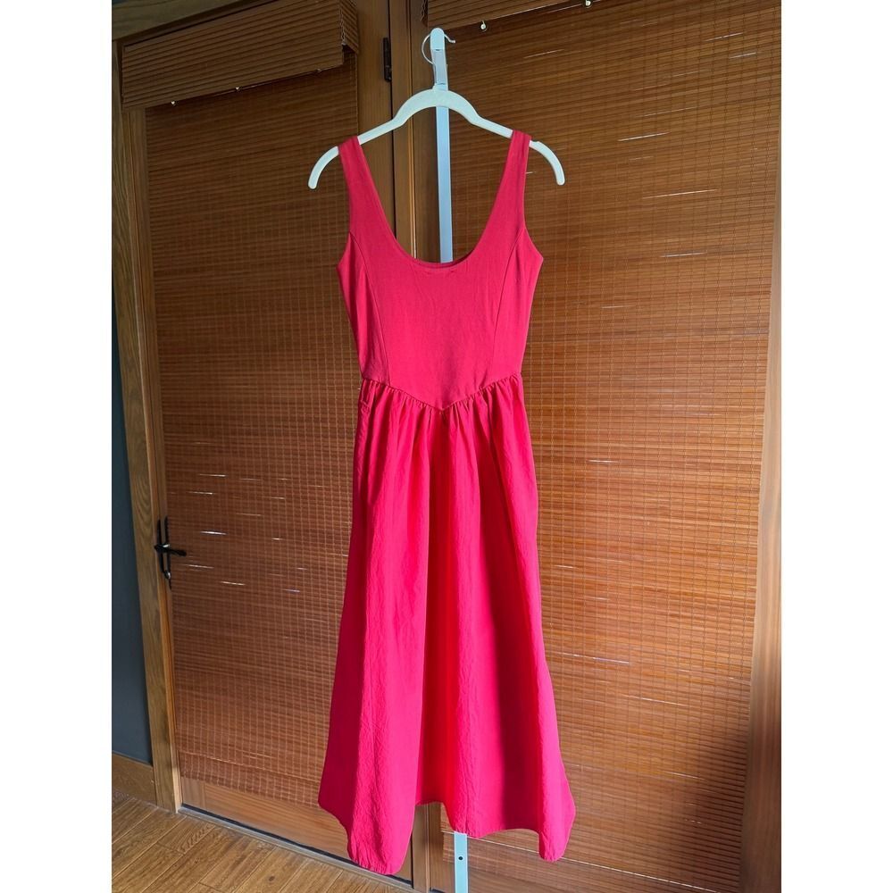 Nation LTD Los Angeles Fiona Midi Dress Red Small - Picture 4 of 5